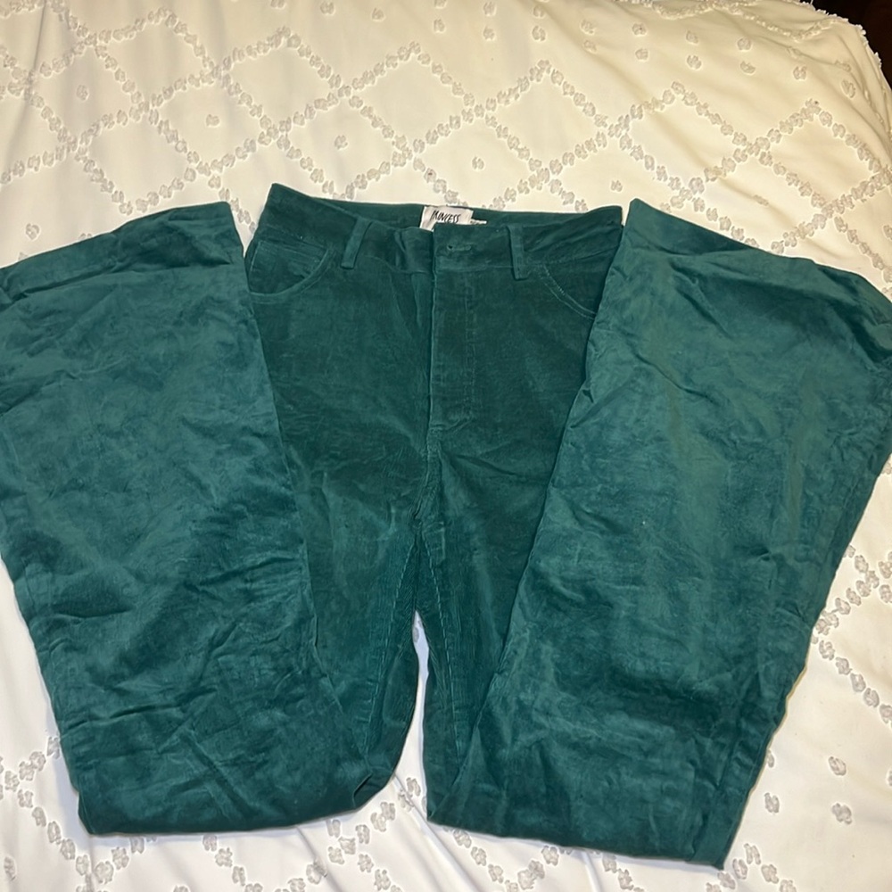 Princess Polly Green Velvet Bootcut Jeans (2)